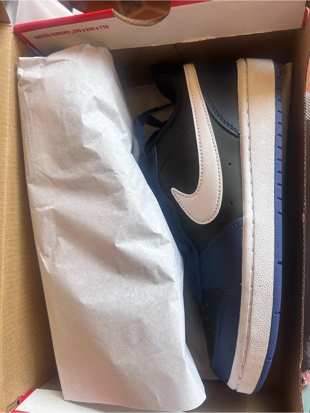Nike Court Borough Low 2 (GS) in Midnight Navy, Black & White